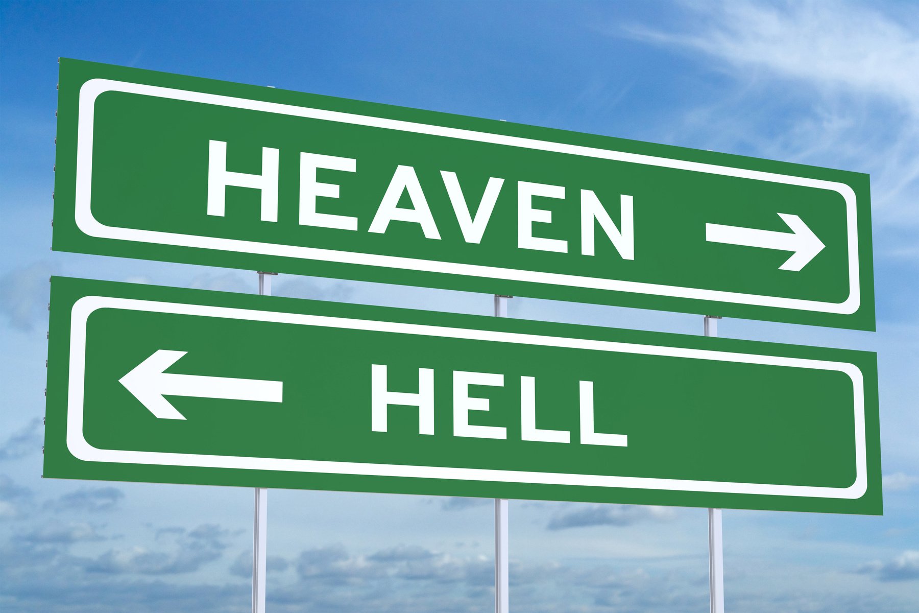 3D Heaven or Hell Road Signpost